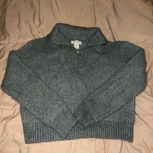 Women's Green Half-Zip Sweater